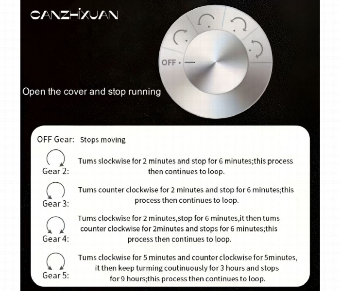 Canzhixuan Automatic Watch Winder Black - Zoom Image 6