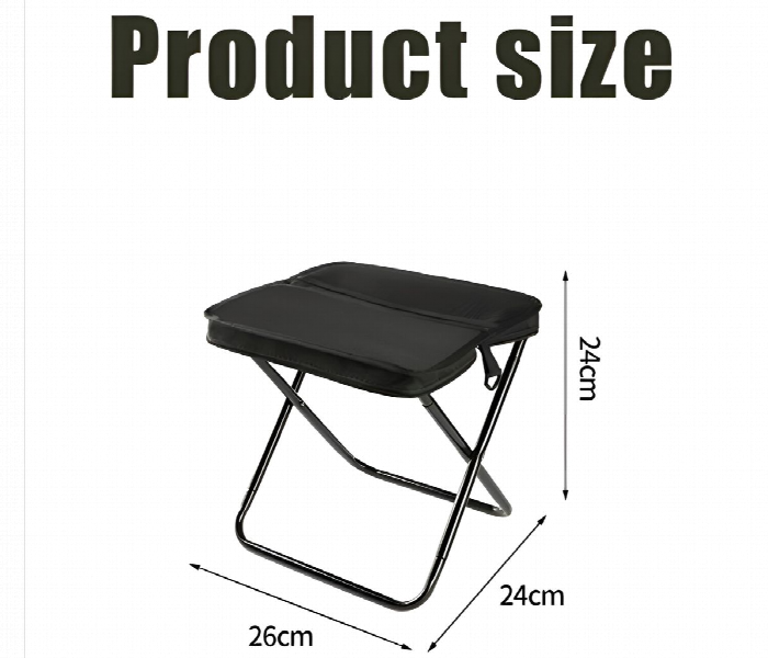 Portable Foldable Stool With Carry Bag Black - Zoom Image 3