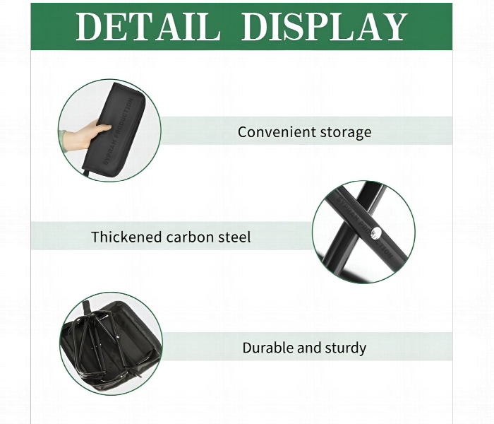 Portable Foldable Stool With Carry Bag Black - Zoom Image 4