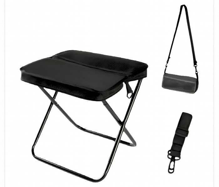 Portable Foldable Stool With Carry Bag Black - Zoom Image 2