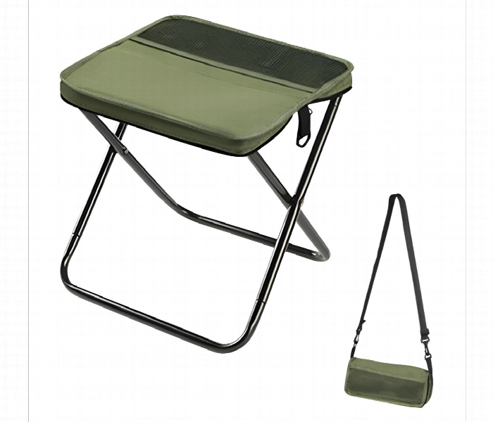 Portable Foldable Stool With Carry Bag Green - Zoom Image 2