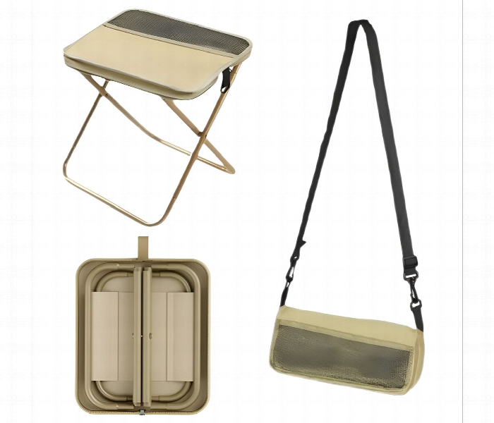 Portable Foldable Stool With Carry Bag Beige - Zoom Image 7