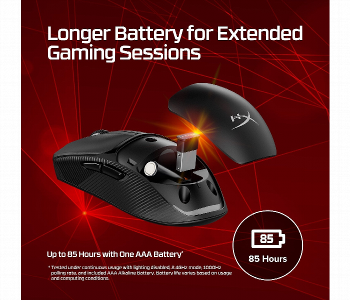 Hyperx Pulsefire Fuse Wireless Gaming Mouse 75G 85H - Zoom Image 4
