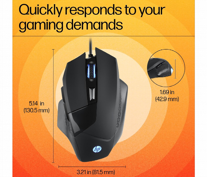 Hp G200 Usb Gaming Mouse Adjustable Dpi Wired Backlit - Zoom Image 2