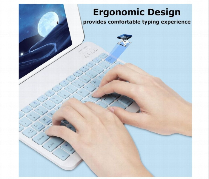 Bluetooth Rechargeable Mouse And Keyboard Kit With Backlight Blue - Zoom Image 2