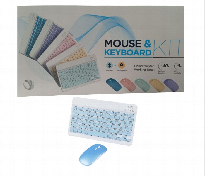 Bluetooth Rechargeable Mouse And Keyboard Kit With Backlight Blue - Zoom Image 4