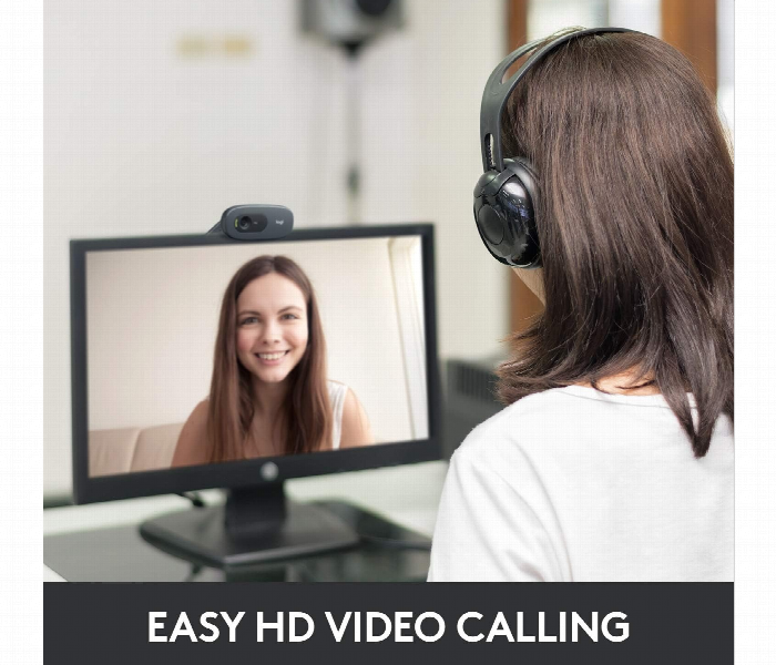 Logitech C270 Hd Webcam 720P Auto Light Correction Usb - Zoom Image 2