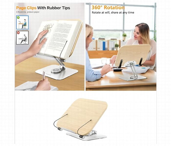 R04 Multifuctional Reading Stand Adjustable Desktop Bookshelf - Zoom Image 2