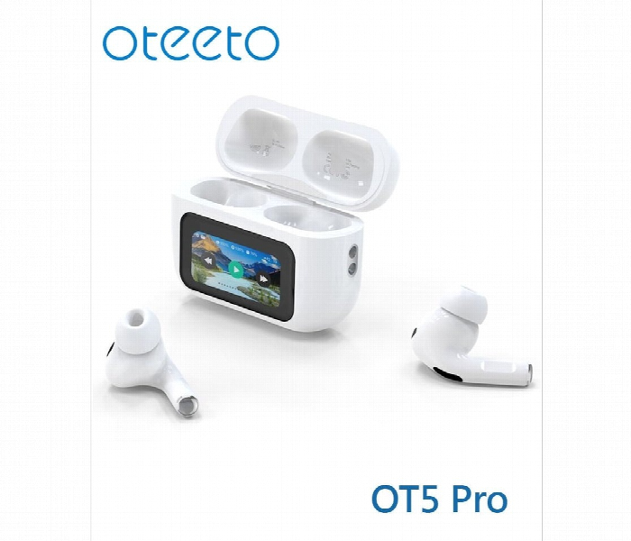 Oteeto Ot5 Pro Wireless Earbuds Smart Display Case White - Zoom Image 3