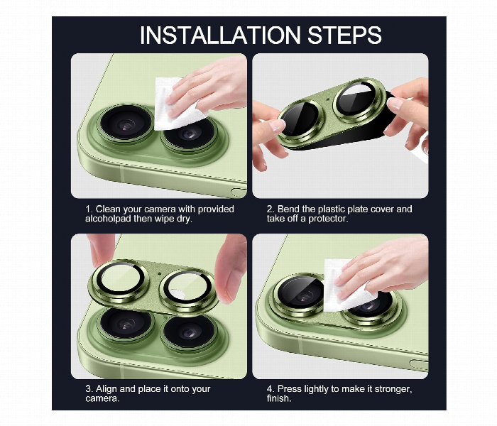 Moxedo Iphone 17 6.1 Camera Lens Protector Green - Zoom Image 4