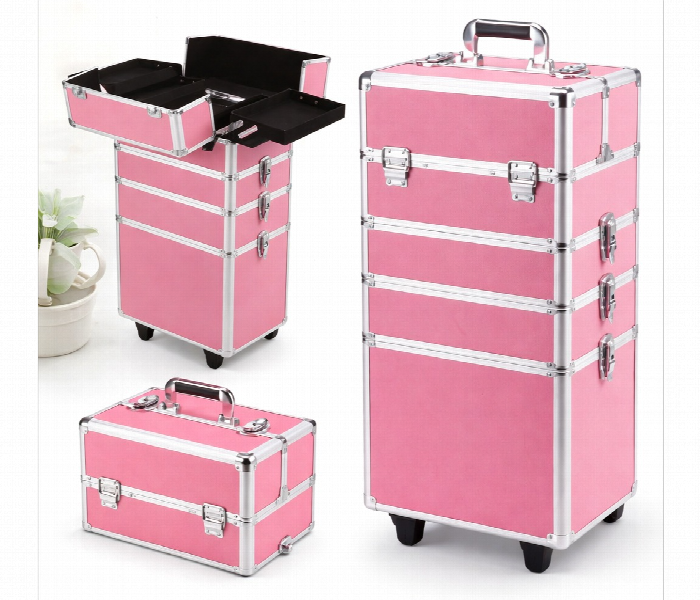Pink Makeup Trolley Set Pro Case Xl - Zoom Image