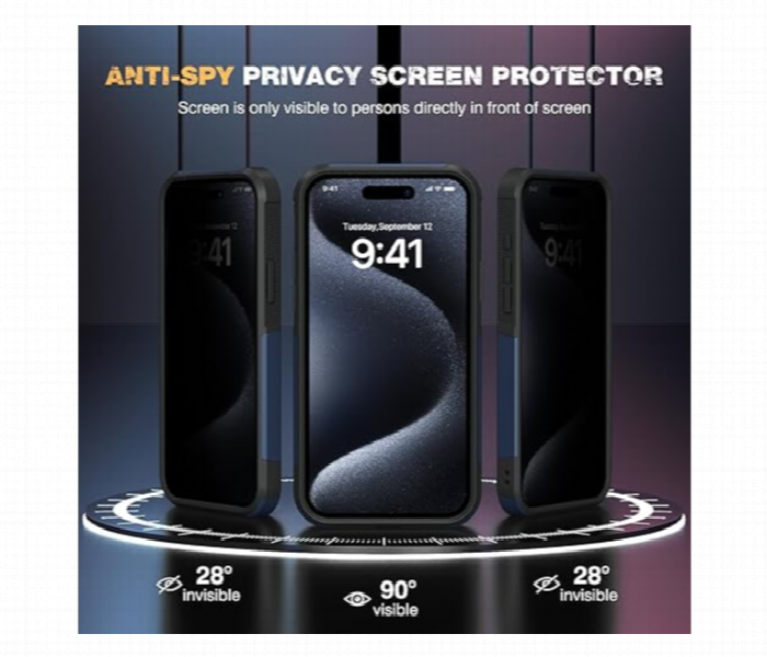 Iphone 16 Plus Privacy Ceramic Matte 9H Screen Guard - Zoom Image