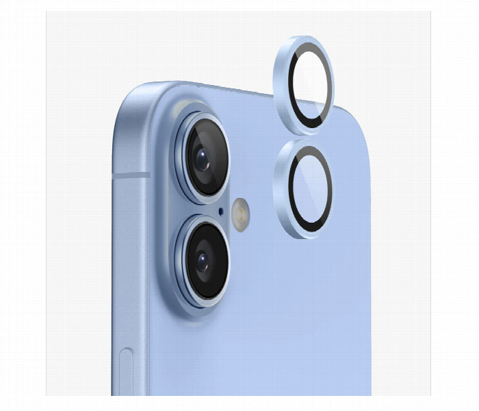 Iphone 17 Mist Blue Camera Lens Protector Metal Ring Set - Zoom Image