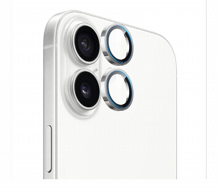 Iphone 17 White Camera Lens Protector Metal Ring Set - Zoom Image