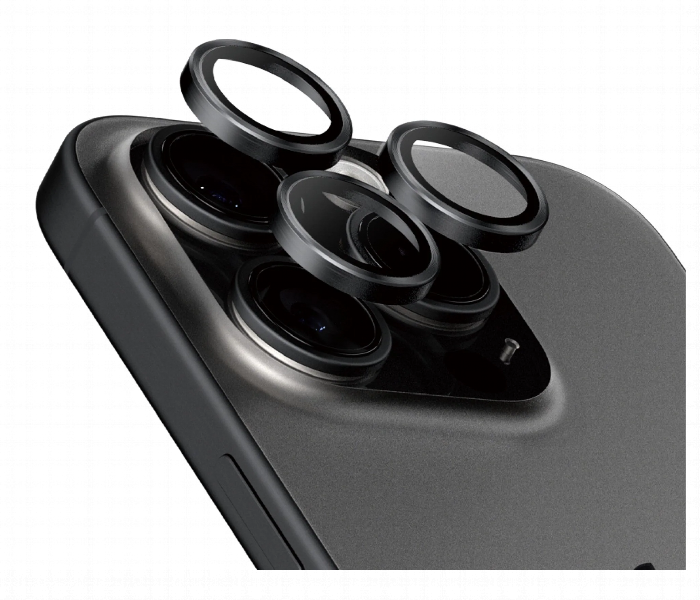 Iphone 15 Pro Black Titanium Camera Protector - Zoom Image