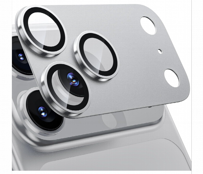 Iphone 17 Pro Camera Protector Silver Full Glass Cover - Zoom Image