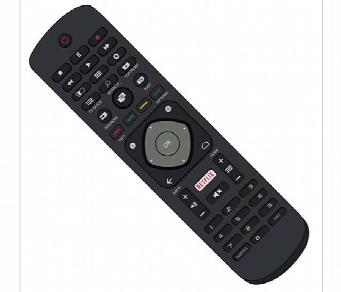 Philips Tv Remote Control Numeric Pad Netflix Button - Zoom Image