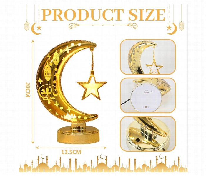 Ramadan Crescent Moon Led Table Lamp Islamic Decor - Zoom Image 4