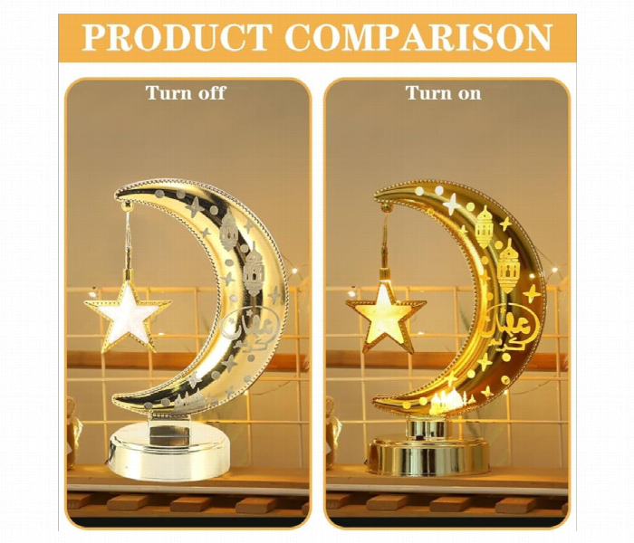 Ramadan Crescent Moon Led Table Lamp Islamic Decor - Zoom Image 3