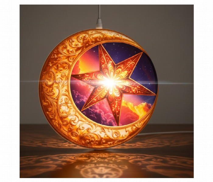 Led Crescent Moon Star Table Lamp Islamic Decor - Zoom Image 1