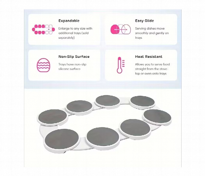 Rotating Table Tray 360 Spinning Dining Organizer With Smooth Glide System - Zoom Image 3
