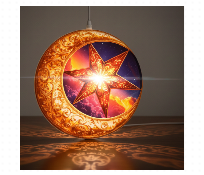 Ramadan Crescent Moon Star Hanging Decor For Eid - Zoom Image 1