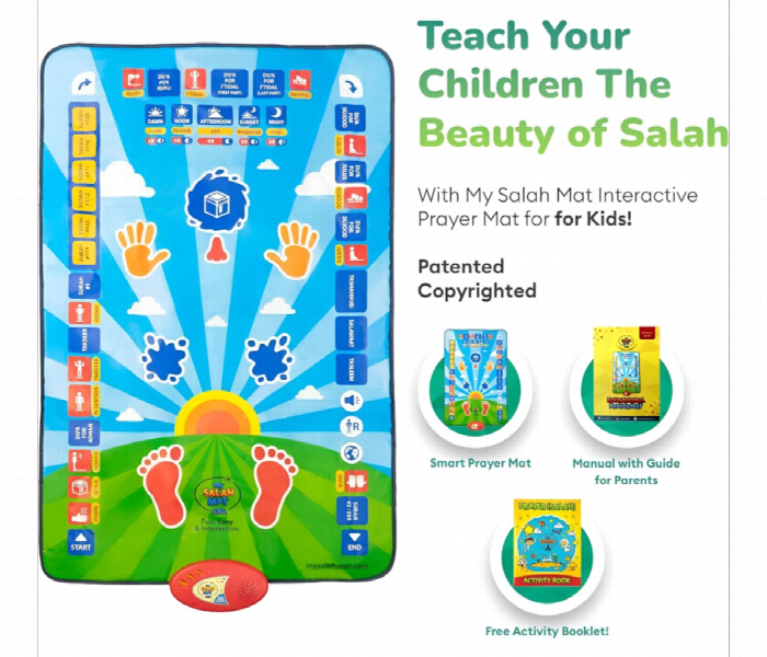 Educational Kids Prayer Mat Step By Step Salah Learning Guide - Zoom Image 2