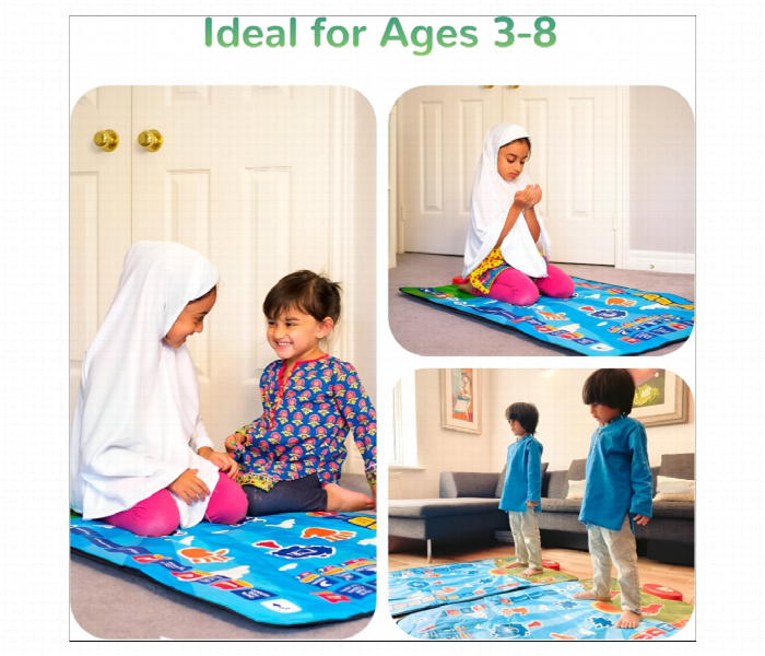 Educational Kids Prayer Mat Step By Step Salah Learning Guide - Zoom Image 1