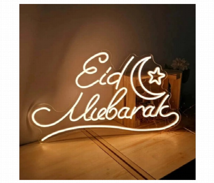 Eid Mubarak Led Neon Table Light Decor Lamp - Zoom Image 1