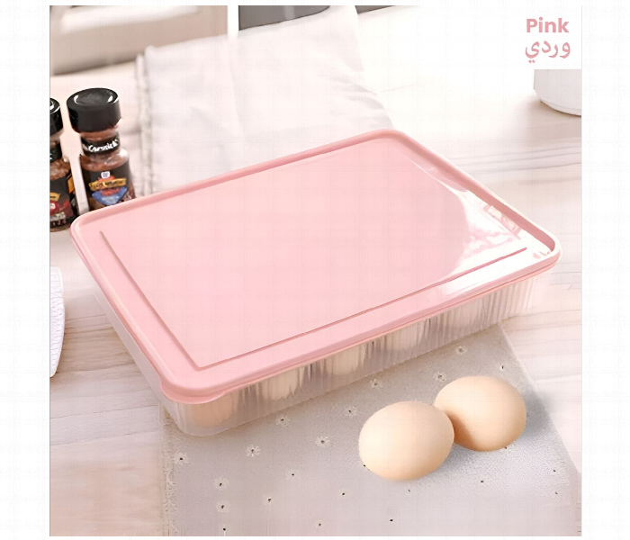 Plastic Egg Storage Box With Lid Pink - Zoom Image 2