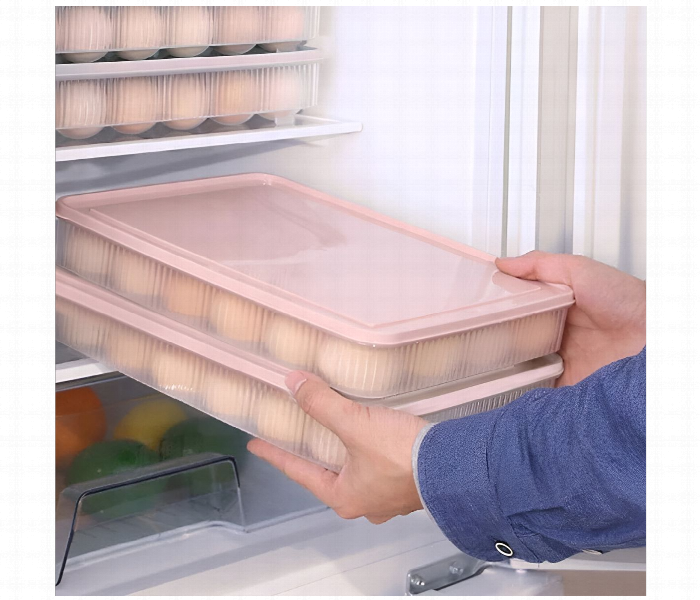 Plastic Egg Storage Box With Lid Pink - Zoom Image 3