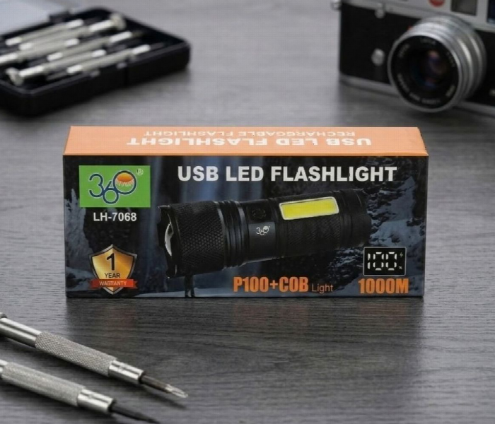Usb Led Flashlight Lh 7068 P100 Plus Cob Light - Zoom Image 7