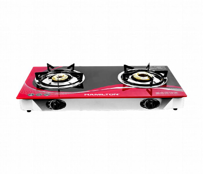 Hamilton Gas Stove Ht1126Gc 2 Burner Glass Brass Auto