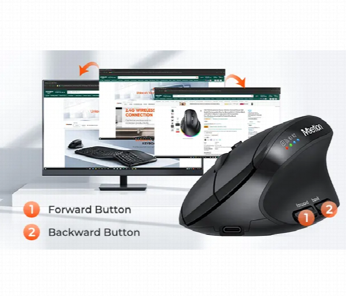 Meetion Mouse Btm008 Vertical Wireless Rechargeable - Zoom Image 2