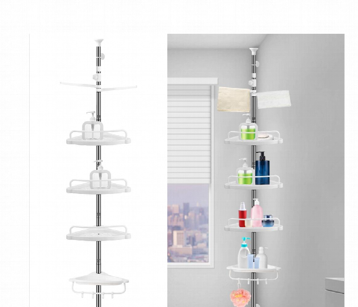 Adjustable Multi Purpose Corner Shelf Rack Large Capacity Bathroom Kitchen Storage Organizer Stand - Zoom Image 2