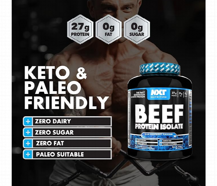Nxt Beef Protein Isolate 4Lbs Blue Raspberry Flavor - Zoom Image 3