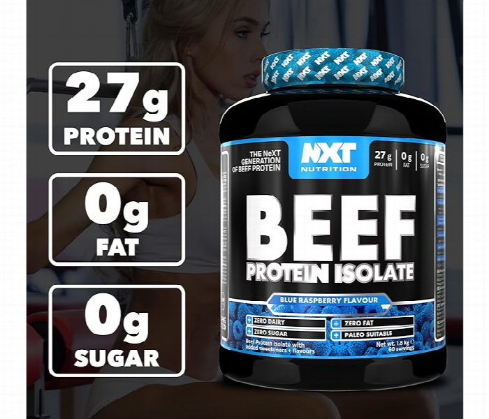 Nxt Beef Protein Isolate 4Lbs Blue Raspberry Flavor - Zoom Image 4