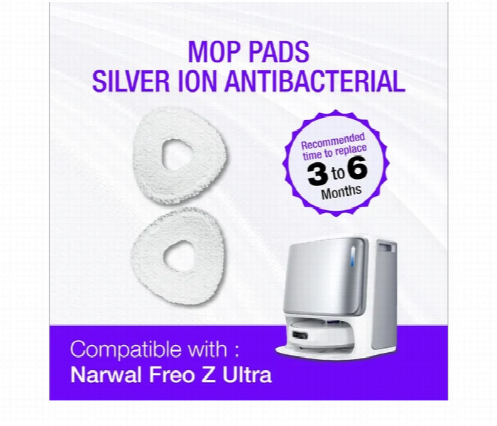 Narwal Silver Ion Antibacterial Mop Pads Cppja000870000 Microfiber - Zoom Image 2