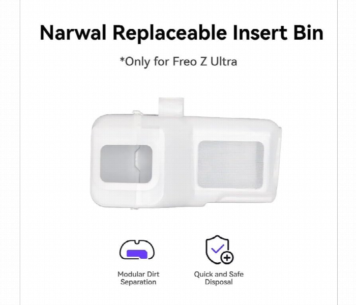 Narwal Freo Z Ultra Replaceable Insert Bin Cppja001270000 White - Zoom Image 2