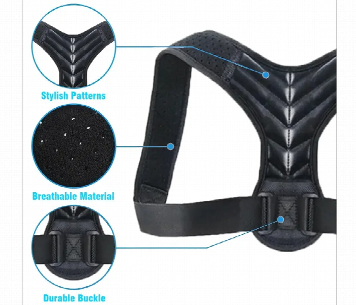 Universal Back Support Brace Medium Black - Zoom Image 3
