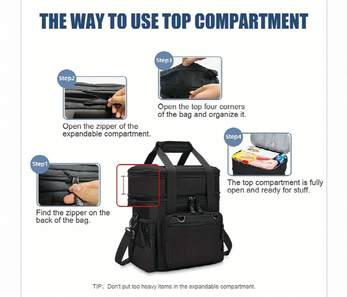 Flexur Double Decker Meals Lunch Bag Black - Zoom Image 3