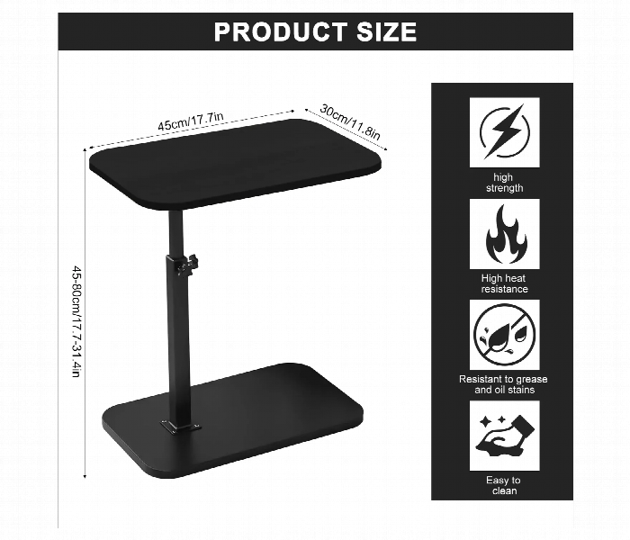 Adjustable Sofa Side Table Rotating Desktop Movable Design - Zoom Image 3