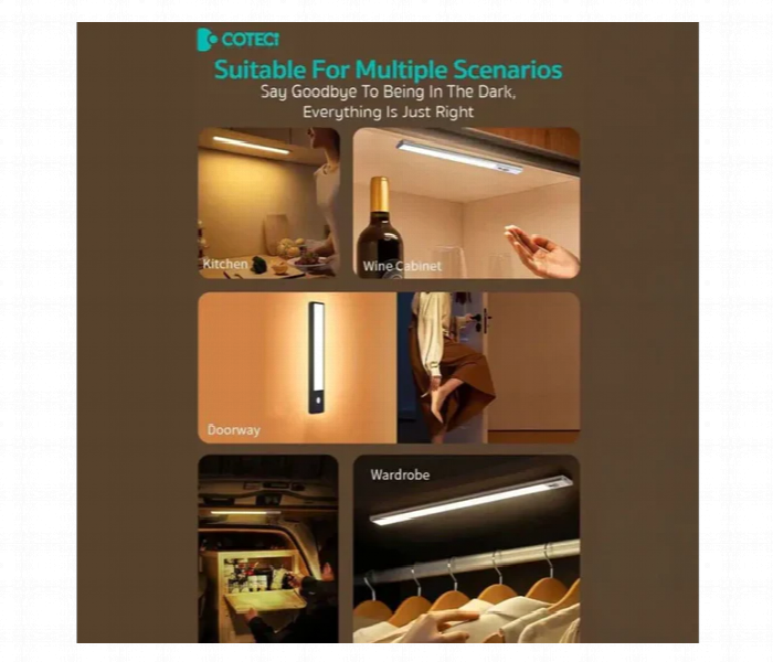 Coteci 20Cm Motion Sensor Led Strip Light 33 Leds - Zoom Image 4