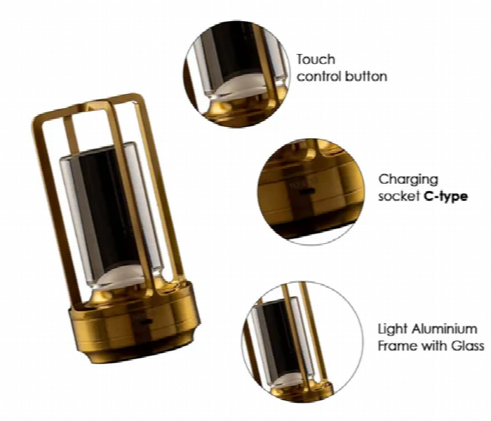 Portable Led Crystal Table Lamp With Touch Function Crystal Style Finish - Zoom Image 4