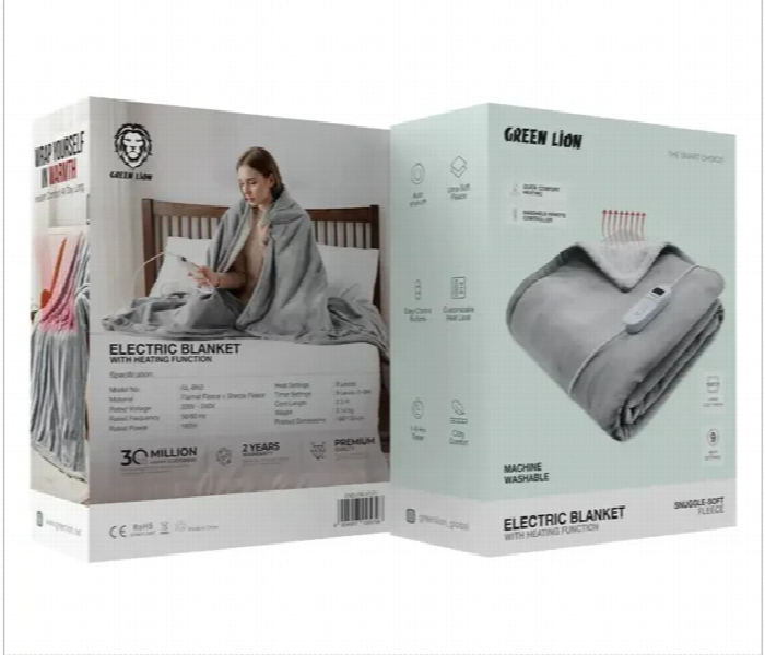 Green Lion Electric Heating Blanket With Timer Control Grey - Zoom Image 4