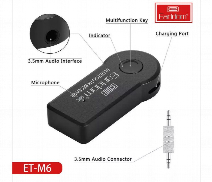 Earldom Et M6 Wireless Audio Receiver Bluetooth Adapter - Zoom Image 3