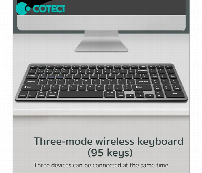 Coteetci Wireless Multi Device Keyboard One Click Switch - Zoom Image 2