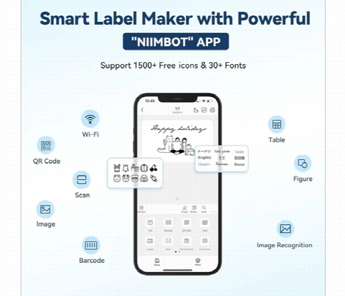 Niimbot B1 Portable Bluetooth Label Printer Inkless 1500Mah - Zoom Image 5