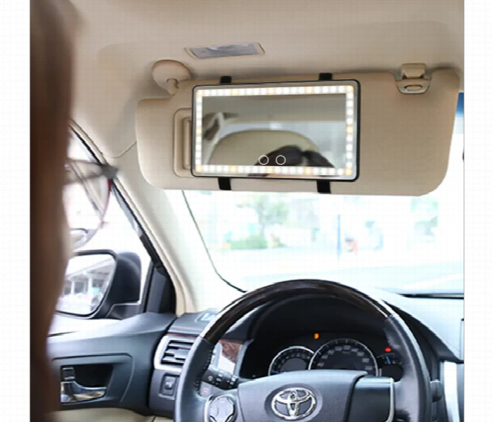 Car Vanity Rechargeable Led Light Mirror With Touch Control - Zoom Image 2