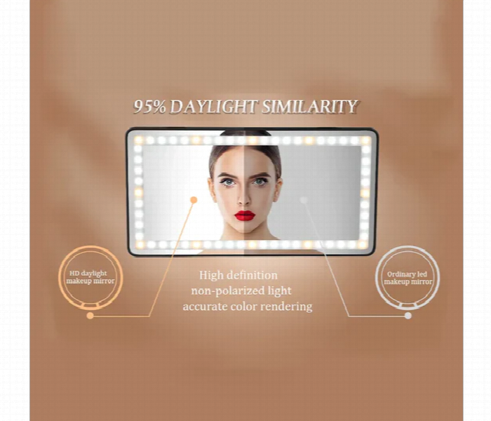 Car Vanity Rechargeable Led Light Mirror With Touch Control - Zoom Image 3